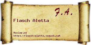 Flasch Aletta névjegykártya